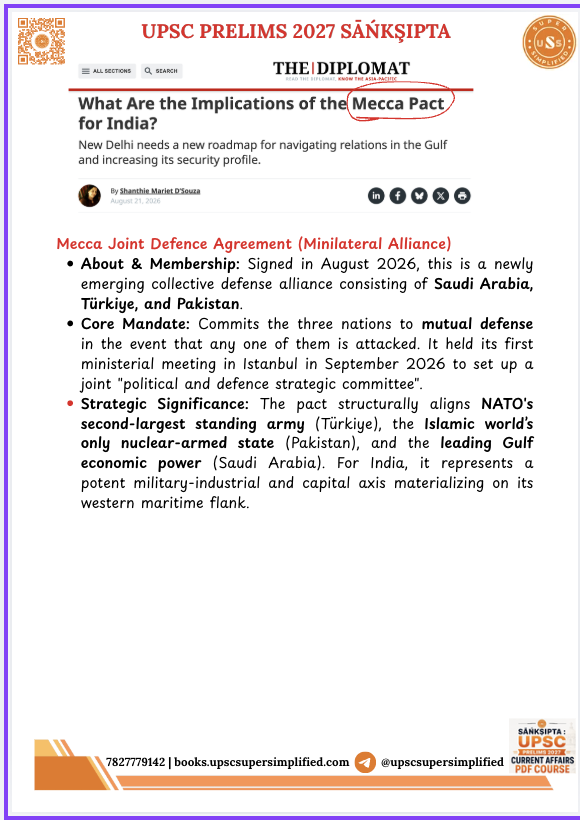 (PDF COURSE) SĀŃKŞIPTA – UPSC Prelims 2027 Current Affairs