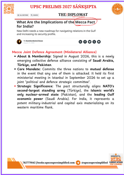 (PDF COURSE) SĀŃKŞIPTA – UPSC Prelims 2027 Current Affairs