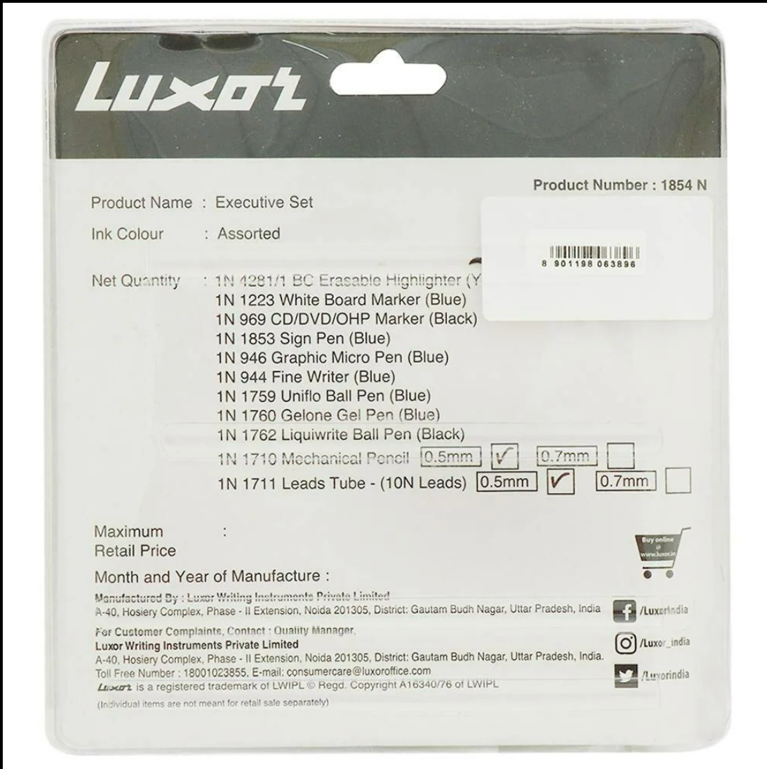 Luxor Executive Stationery Set – 11 Pieces | Perfect for UPSC Study & Office Use